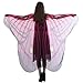 Produktbild WOZOW Damen Schmetterling Flügel Kostüm Transparent Bunt Faschingkostüme Schals Nymphe Pixie Poncho Kostümzubehör Zubehör (heißes Rosa)