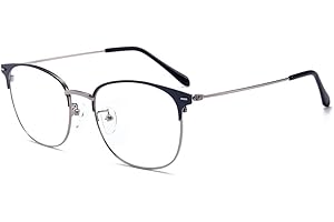 LNTICB® Blaulichtfilter Brille Blaulichtbrille Anti-Müdigkeit Computerbrille Gaming Schutzbrille UV Blaues Blockiert Metall Rahmen Unisex Vintage für Telefon Computer PC Gaming Fernsehen