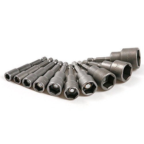 10 Stück Metric 1/4 „Shank Magnetic Steckschlüssel Set Sockeladapter Hex Bohrer (6/7/8/10/12/13/14/15/17 / 19mm) - 2