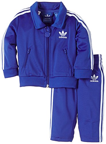 adidas Baby Tracksuit Firebird Tracksuit - True Blue/White, UK 0 - 3 Months