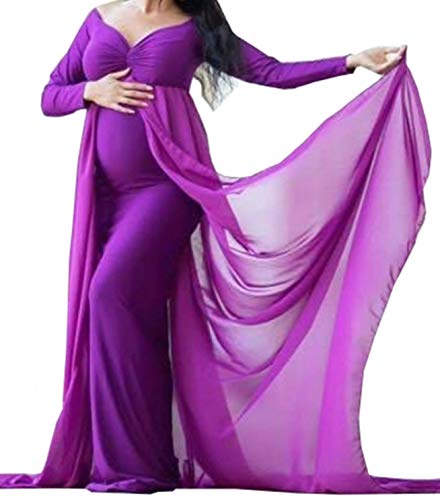 Arbres Femme Photographie Robe avec Chiffon Train Mère Enceinte Robe de Grossesse pour Photo Shooting Baby Shower Dress Bump Robes