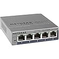 NETGEAR (GS105E) Switch Ethernet Plus 5 Ports RJ45 Gigabit (10/100/1000), Manageable Serie Plus, Format Bureau ou Mur, switch