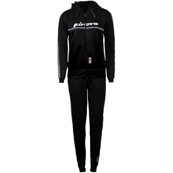 Tuta Italia Givova Uomo Con Cappuccio - Felpa Bicolore, 70% Cotone 30% Poliestere