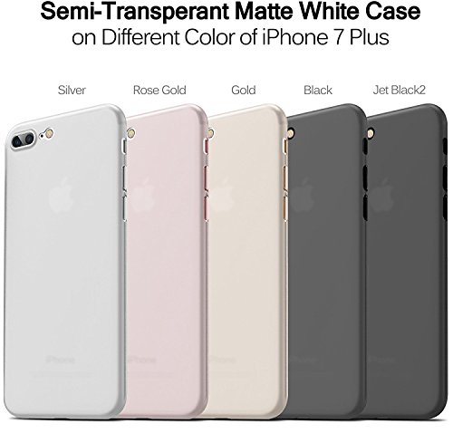 TOZO for iPhone 7 Plus Case iPhone 8 Plus Case, PP Ultra Thin [0.35mm] World's Thinnest Protect Hard Case [ Semi-transparent ] Lightweight 5.5 inch. [Matte Frost White]