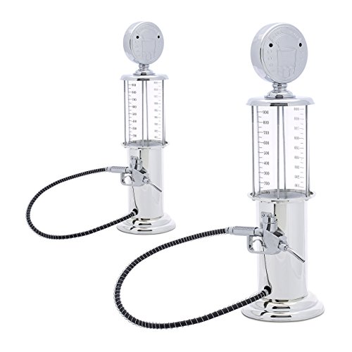 Preisvergleich Produktbild 2x Getränkespender, Dispenser, Zapfsäule, Wasserspender, Saftspender, Getränkesäule, Bar, 900ml, Chrom, HxD: 48 x 14 cm