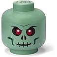 Room Copenhagen Storage Head Small - Green Skeleton - Polypropylene LEGO Storage Box with Lid for Kids' Toy Storage Stackable Organizer and Fun Storage Solution