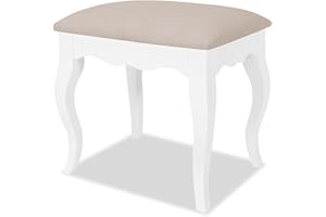 ROMANCE ANTIQUE WHITE FURNITURE Romance TRUE Dressing Table Stool. Stunning French upholstered stool with cream seat. FULLY ASSEMBLED