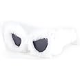 FEISEDY Delle Donna Della Peluche Fuzzy Cat Eye Occhiali Da Sole Punk Morbido Velluto Sfumature Delle Signore Fatti A Mano De