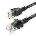 Produktbild oobest Universal, schwarz, RJ45 cat-5 Ethernet-LAN-Netzwerk, Patch-Kabel flameproof schwarz Schwarz 1 m