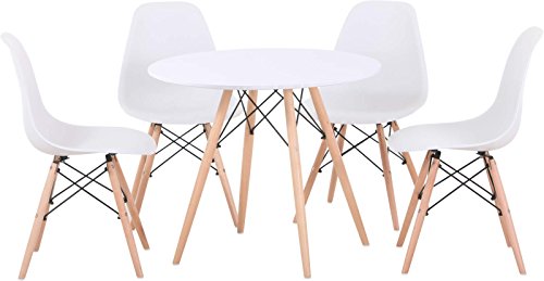 TEGAN DINING SET WHITE/NATURAL