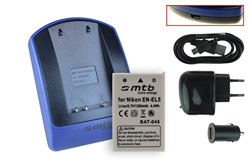 Batterie   Chargeur  USB Auto Secteur  pour EN-EL5   Nikon Coolpix P3 P4 P80 P90 P530 P5000 P5100 P6000 S10   - v  liste