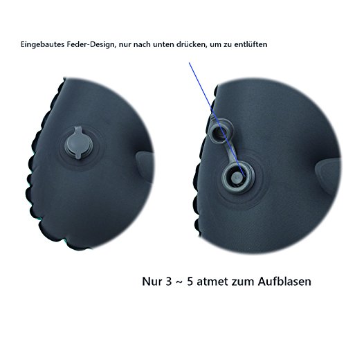 Aufblasbares Kissen KeepSa -Ultraleichtes, Komprimierbares, Kompaktes, Bequemes, Ergonomisches Kissen für Nackenstützung und ein guter Schlaf beim Reisen, Camping, Rucksackreisen, draußen - 4