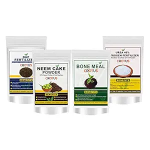 CROTUS Natural Farming Fertilizers for Vegetable/Fruits/Flowers and Indoor Plaints Combo of Neem Cake Powder/Urea/Bone Meal/DAP (1 KG Each)