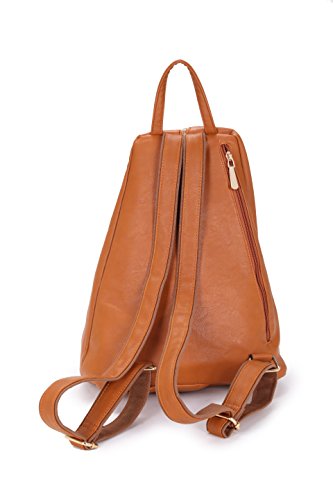 Women's Large Backpack Style Handbag with Button Detail (Z13169 Rose Pink)