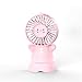 Produktbild WYFDM Tragbare Handheld Fans, Mini Cartoon Fan USB Desk Fan Rechargeable Battery Fan Mit Nachtlicht für Home Office Camping und Reisen,Pink