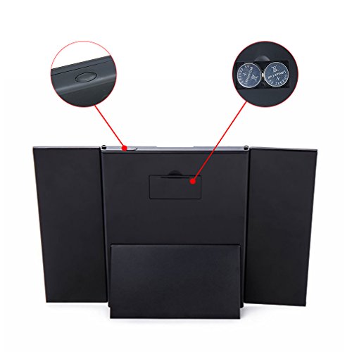 Luxebell Make up Spiegel,Beleuchteter Schminkspiegel mit 8 LED-für kosmetisches Make-up und Rasur, Standspiegel mit Batterie, für die Reise oder das Bad, schwarz - 5