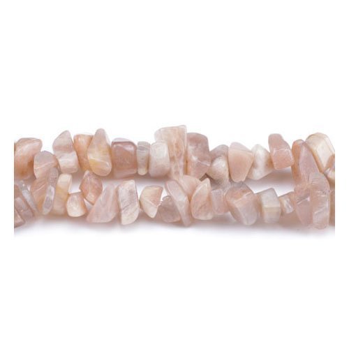 Charming BeadsGrade A Natural Sunstone Gemstone Beads - Peach, 5-8mm Smooth Chips - Long Strand of 200+ - Authentic Tanzanian Stones for Jewellery Making, 1mm Hole
