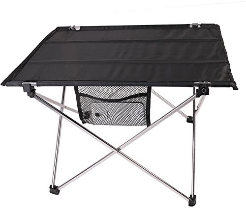 CJOY Folding Table, Ultralight Portable Lightweight Compact Design Camping Hiking Picnic Table with Carrying Bag (Silver)