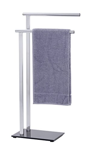 WENKO 22090100 Handtuchständer Lava – Kleiderständer, Edelstahl rostfrei, 42 x 81 x 20 cm, Glänzend - 4