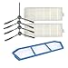 Produktbild Seitenbürste Filter Sieb Rollenbürste für Ilife A4 A4S A6 Roboter Kehrmaschine - Staubsaugroboter Ersatzset Passend - 2Kantenbürste +1Filter +1Primär Filter