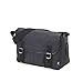 OiOi Man Black Crushed Waxed Canvas Satchel Baby Changing Bag with Cotton Pinstripe Lining and Accessories
