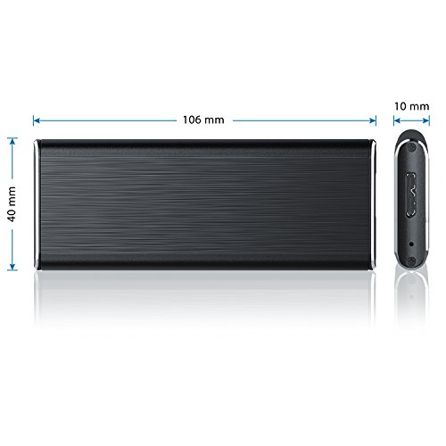 CSL – SSD Festplattengehäuse für M.2 Festplatten | USB 3.0 Case auf M.2 Adapter (NGFF) | 1x M.2 Key B | m.2-Schnittstellen-Standard (NGFF) | Module: 2280, 2260, 2242 und 2230 | UASP Unterstützung | schwarz (Alu gebürstet) - 5