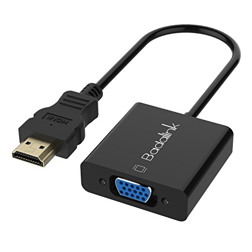 HDMI auf VGA Kabel Badalink Adapter HDMI to VGA Konverter 1080P HDTV, Kompatibel mit Macbook, Chromebook, DVD Player, Laptop, Ultrabook und andere HDMI Eingang Geräte, Schwarz