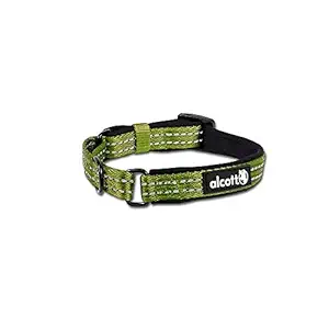 PawsnCollars USA Alcott Martingale Anti Escape Dog Collar with Reflective Stitching & Neoprene Padding (Small, Vibrant Green)