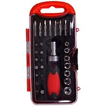 Visko VT9904 Ratchet Handle Screw Driver Set (Red, 31-Pieces)
