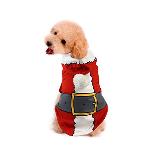 WikiMiu Manteau Chien Chat Animaux Domestiques pour Noël, Vêtement Chaud pour Petits et Moyens Chien Animaux de Compagnie, Costume en Coton (L)