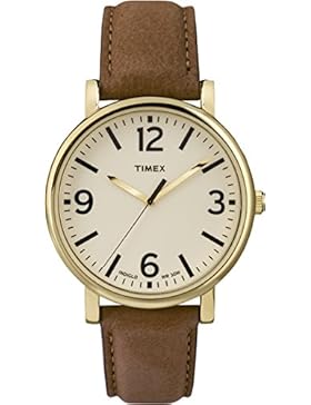 Timex Herren-Armbanduhr Analog Quarz Leder T2P527