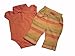 Produktbild BABY GAP - 2 Teiler - Body - rosa mit Polokragen - lange Hose - geringelt - pink - rosa - grün (pastellfarben) - Vintage- Gr. ca. 50-56 (US bis 3 Monate) - aus USA