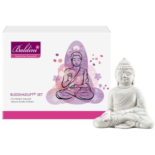 Baldini Buddhaduft Set mit 10 ml Raumduft und Duftstein Buddha, 1er Pack (1 x 155 g)