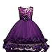 Produktbild OverDose Blumen Mädchen Prinzessin Kleid Kinder Party Pageant Hochzeit Brautjungfer Abendkleider(B-Violett,9-10T)