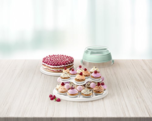 Emsa 514568 Faltbarer Partybutler mit Etagere, Höhe 15.5 cm, Ø 30 cm, Mint/Transparent, myBAKERY Plus - 10