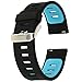 Produktbild 22mm armband , EL-move 22mm Pebble Time Armband Smart Watch Bracelet Uhrenarmband Strap Silikon Sportarmband Erstatzband für Samsung Gear S2 Classic / Samsung Gear S3 frontier / S3 Classic / Gear 2 R380 Neo R381 Live R382 / Motorola Moto 360 2nd / Pebble Time Steel / LG G Watch W100/W110 / Urbane (Black Blue)