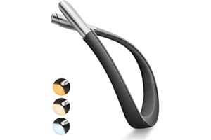enclize LED-Nackenleselampe, Buchlampe zum Lesen im Bett, 3 Helligkeiten einstellbar, leichtes, komfortables Design, Hände frei, langlebig, perfekt zum Basteln, Stricken, Camping, Schwarz Silber
