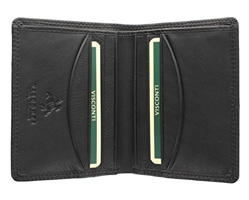 Visconti Colección Heritage Harley Monedero Compacto Bi-Fold de Cuero HT6 Negro