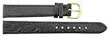 Armbanduhr lederarmband in Schwarz Leder - 14mm - - Schnalle in Gold Edelstahl - B14BlkItr19G