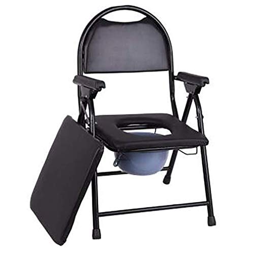 Preisvergleich Produktbild LF Multifunktions-Töpfchen-Stuhl Für Älteste Faltbarer Sicherer Toilettensitz-Wasserdichter Lederner Stuhl 2 Möglichkeiten Anzuheben