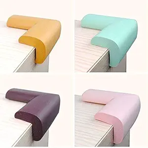 Prostuff.in 8Pcs L Shape Baby Child Clear Corner Protector Safety Cushion Table Desk Bed Edge Guards (Assorted Color)
