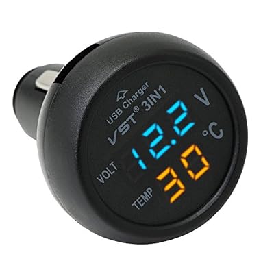 QUMOX Briquet style Thermomètre digital affichage voltmètre avec chargeur USB Nouveau