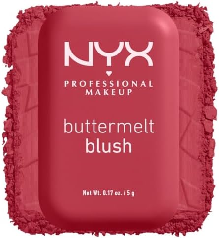 NYX Professional Makeup Blush in Polvere, Per un Look Fresco e Colorato, Arricchito con Burro di Mango, Mandorle e Karitè, Sfumabile, Buttermelt, Tonalità: All The Butta, 5 g