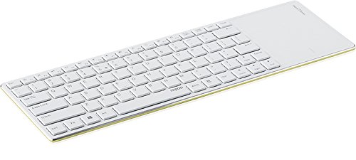 Rapoo E6700 Bluetooth Touchpad Tastatur (Aluminiumgehäuse, deutsches Layout) weiß-grün - 3