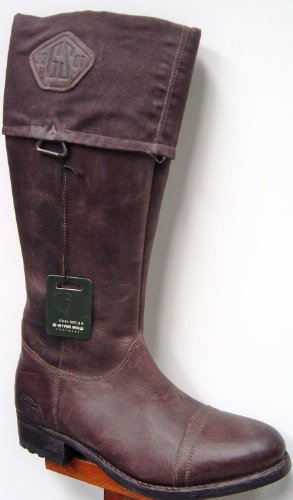 Womens G-Star Raw Boots Patton Garter Hi 244 Brown leather Size UK 3, 4, 5, 6, 7, 8 (UK 5 EU 38)