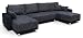 Produktbild B-famous 150328 Perugia Wohnlandschaft in U-Form Ecksofa, Materialmix Microvelour mit Strukturstoff, 158 x 302 x 68 cm, schwarz / weiß