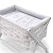 Cambrass 46 x 78 cm Wooden Crib X with Fabrics Collection Toile (Grey)