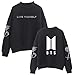 Price comparison product image M-Brave Women's BTS Round High Neck Sweatshirt Unisex Fans Support Pullover Hoodie