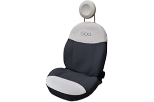 Italfodere - Coppia Coprisedili Auto Anteriori Compatibili con Fiat 500 dal 2007 in poi - Accessori Auto Interni - Cotone Accoppiato - Confortevoli e Resistenti - Made in Italy - Antracite e Panna