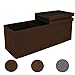 Produktbild HS-Lighting Faltbare Sitzbank Sitztruhe mit 120L Stauraum Aufbewahrungsbox mit Deckel Sitzhocker, belastbar bis 300 kg, 110 x 38 x 38cm, Leinen (Dunklebraun)